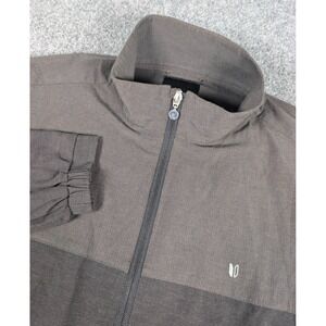 Linksoul Golf Lightweight jacket Mens Medium Gray Black Vented Full Zip